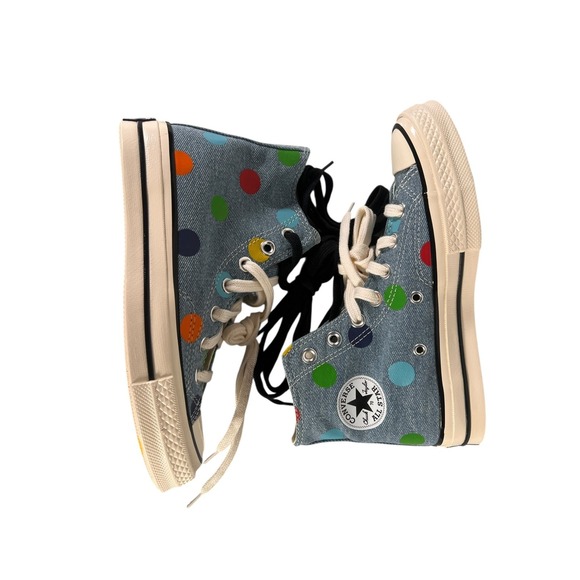 NEW Converse Golf Wang Chuck 70 Hi Blue Polka Dot Size 3.5 170011C Blue Denim - Picture 3 of 9